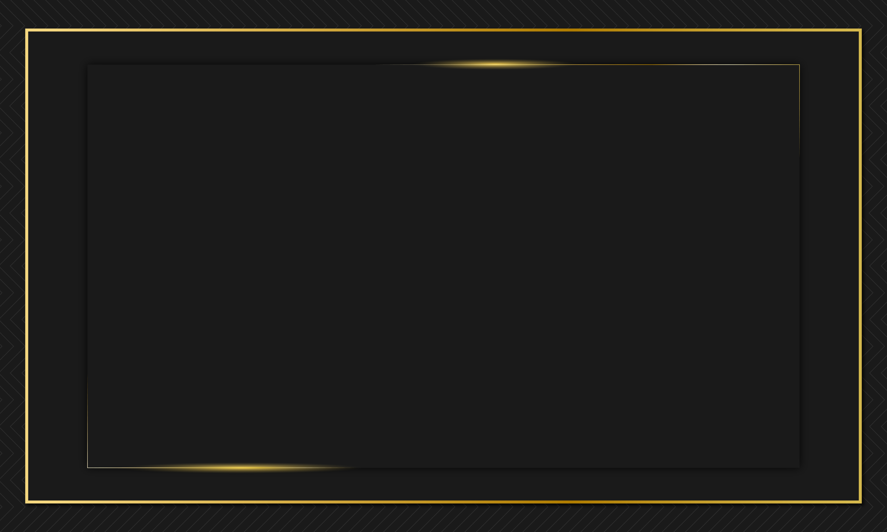 Plain Golden Frame on Black Background 